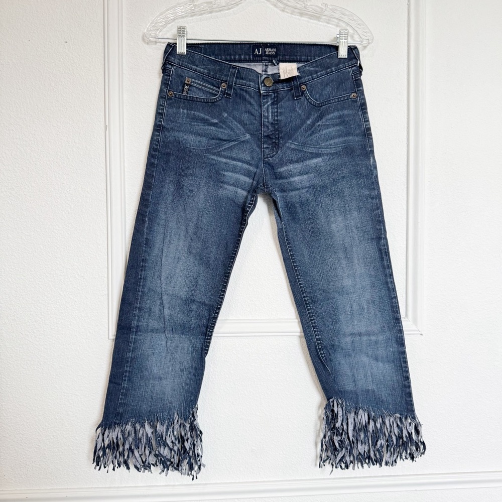 Armani Jeans Capris with Fringe Hem Size 26